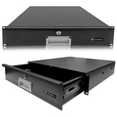 2U Locking Rack Drawer – 15-Inch Deep Metal Rackmount Storage Drawer
